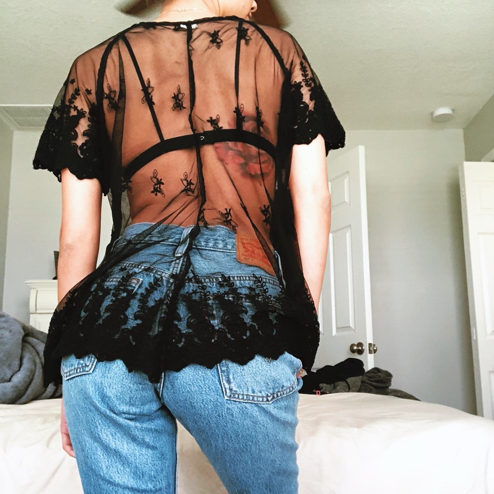 Beautiful Embroidered Sheer Shirt